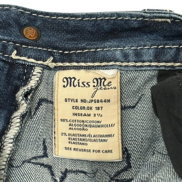 Miss Me American Flag Stars Stripes Shorts Blue Denim Cut Off Rhinestone Size 29 - Picture 10 of 12